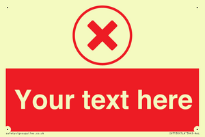 Custom red background, red cross in circle sign